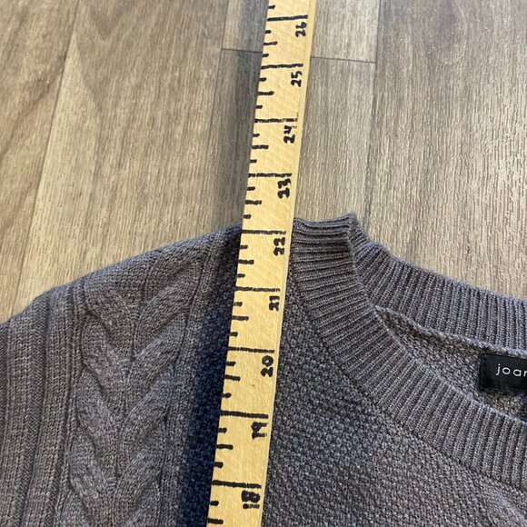 Joan Vass NY Gray Cable Knit Sweater Size Medium - Picture 5 of 6